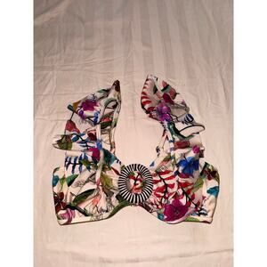 PatBO Zamia floral print bikini top size medium